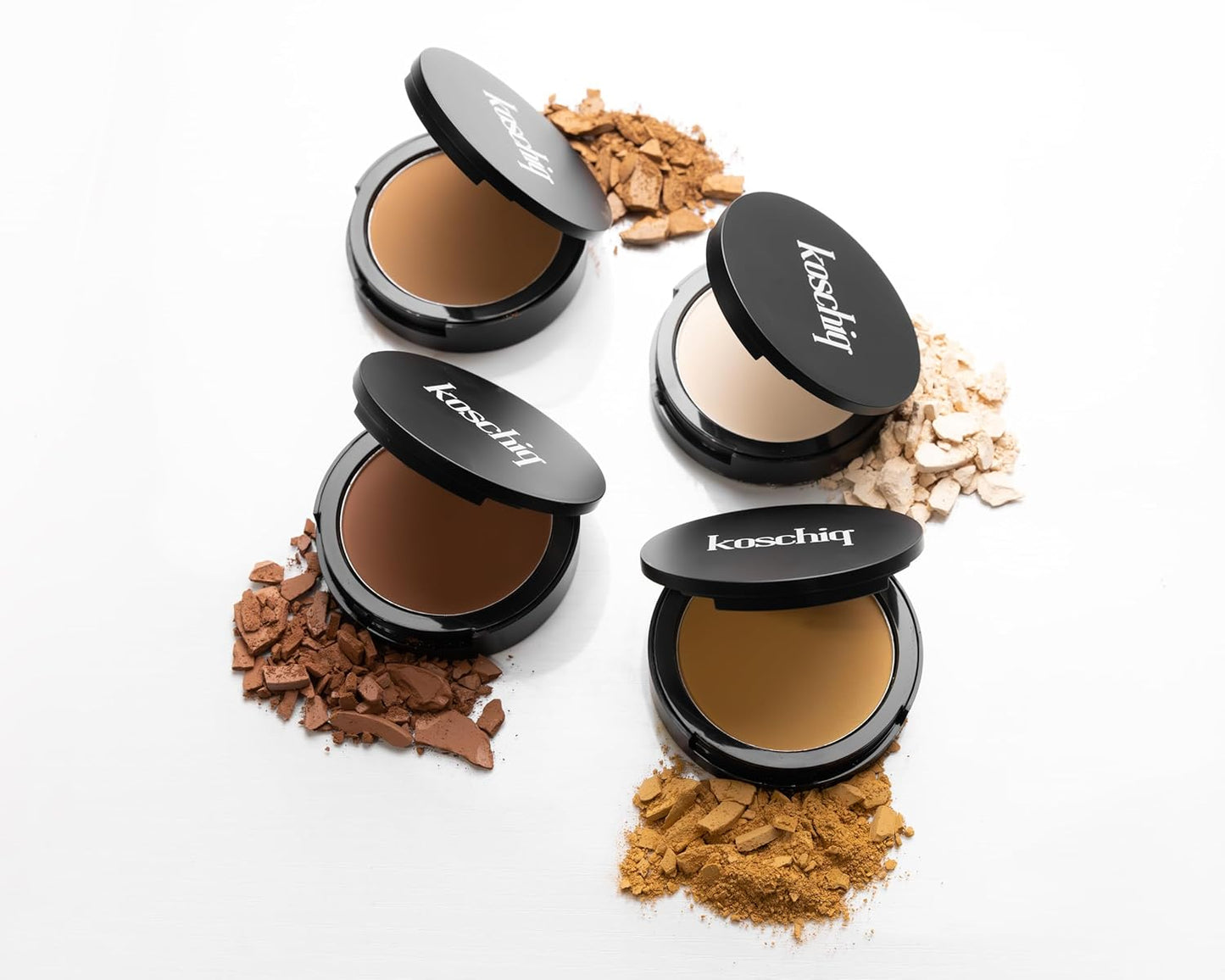 Koschiq Soft Matte Powder + Foundation – 2-in-1 Compact with Oil Control & Blurring Effect | Longwear, Buildable Matte Finish | K-60. Medium deep with warm golden undertone