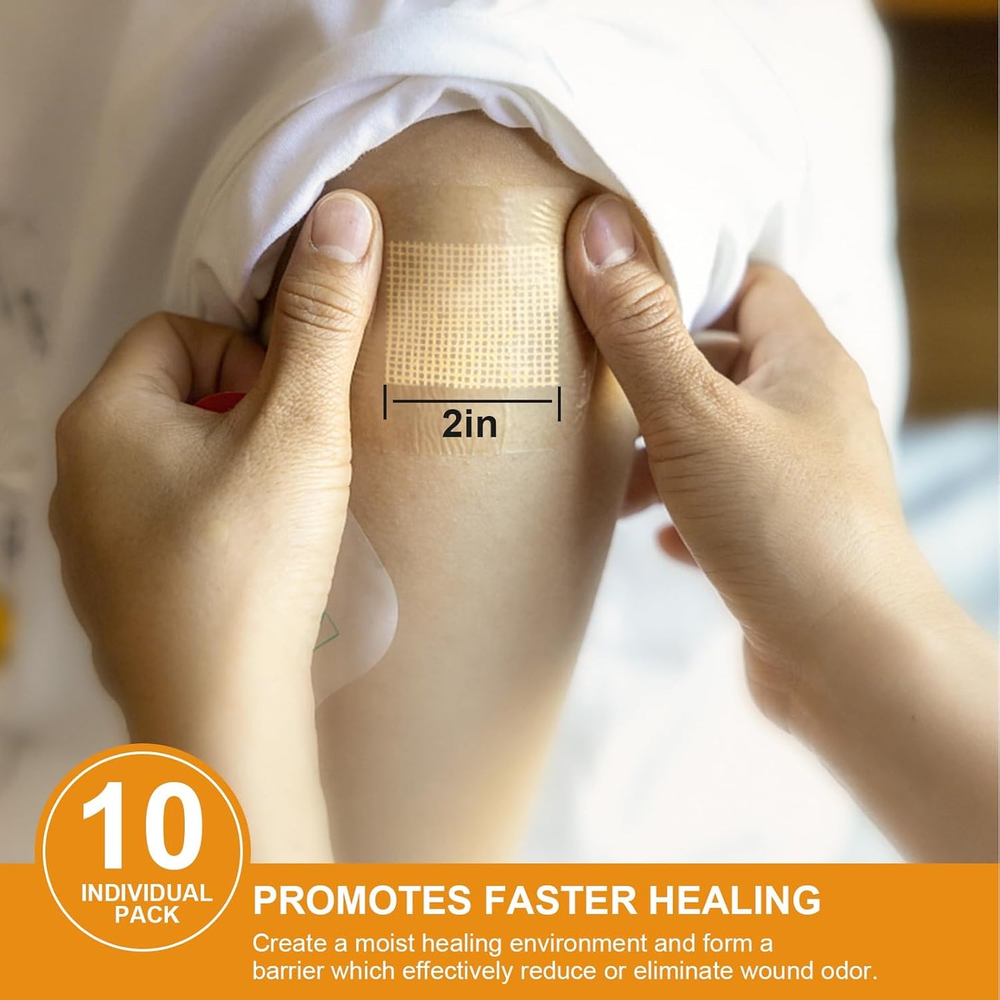 Manuka Honey Gauze Wound Dressing 2" x 2",10 Pack Manuka Honey Wound Care Pads, Medical Grade Honey Bandages for Wound Care, Honey Patch for Faster Healing from Burns,Abrasions,Cuts and Scalds