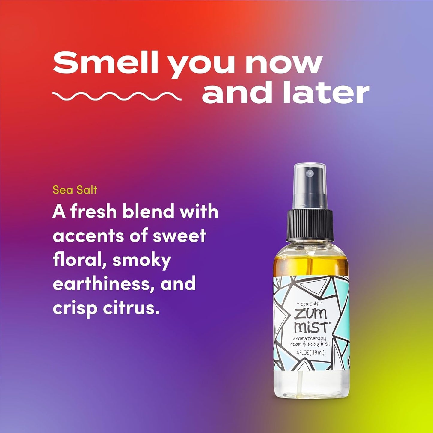 Indigo Wild Zum Mist Room & Body Spray - Aromatherapy Essential Oil Spray - Natural Body Mist & Room Spray - Sea Salt Scent - 4 fl oz (2 Pack)