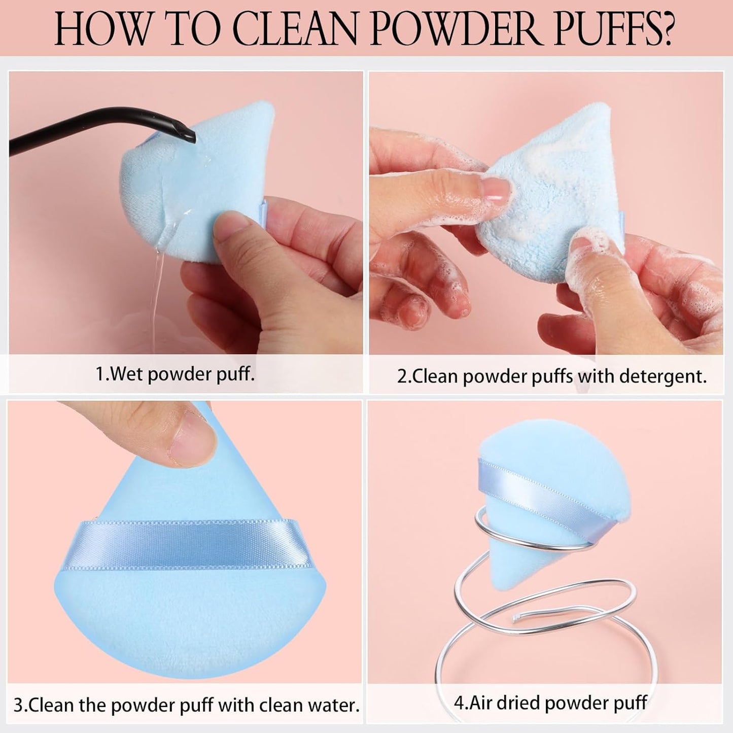 Pimoys 6 Pieces Triangle Powder Puff Soft Makeup Sponge Make Puff for Face Powder Cosmetic Foundation Sponge Makeup Tool