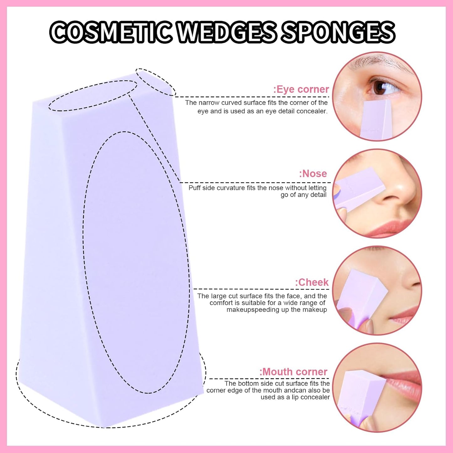 Teenitor 48 Pcs Makeup Sponges For Foundation, Latex Free Makeup Wedges Sponges For Liquid Cream Foundation Festival Halloween Makeup, Make Up Sponges For Face