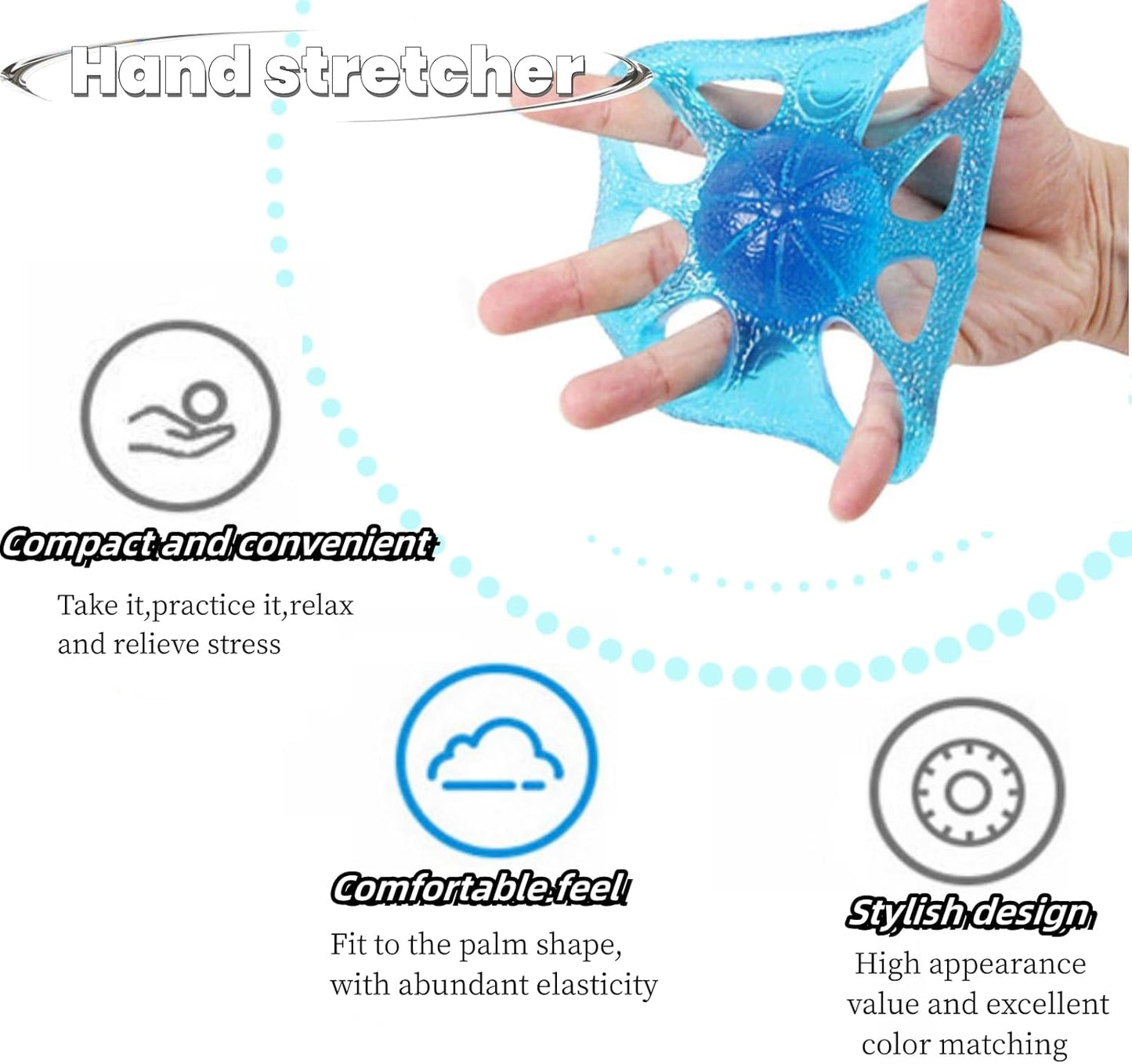 DEEYOTA Finger Exerciser and Hand Strengthener Rehab,Exercise Squeeze Ball for Hands,Grip Exerciser Hand Strengthener(2 Pcs)