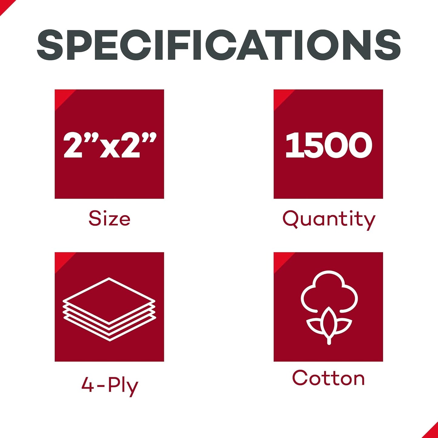 Dealmed Premium Non-Woven Sponges – 2" x 2" 4-Ply Non-Woven Gauze Pads, 25 Pouches, 2 Per Pouch (Pack of 30), Absorbent Gauze Sponges, Wound Care Product for First Aid Kits and Medical Facilities