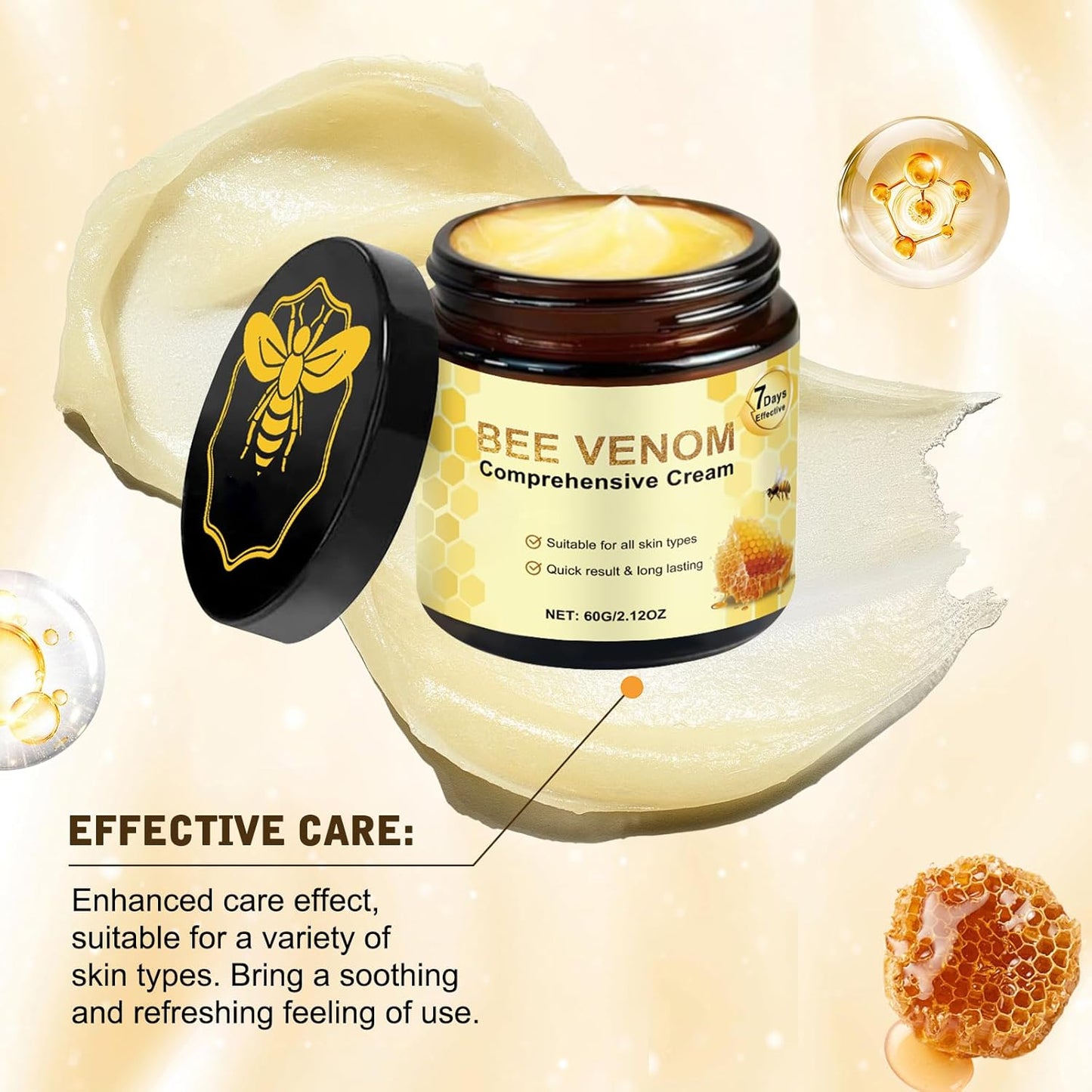 2PCS Bee Venom Comprehensive Cream,Bee Venom Hydrating Moisturizing Cream,for All Skin Types