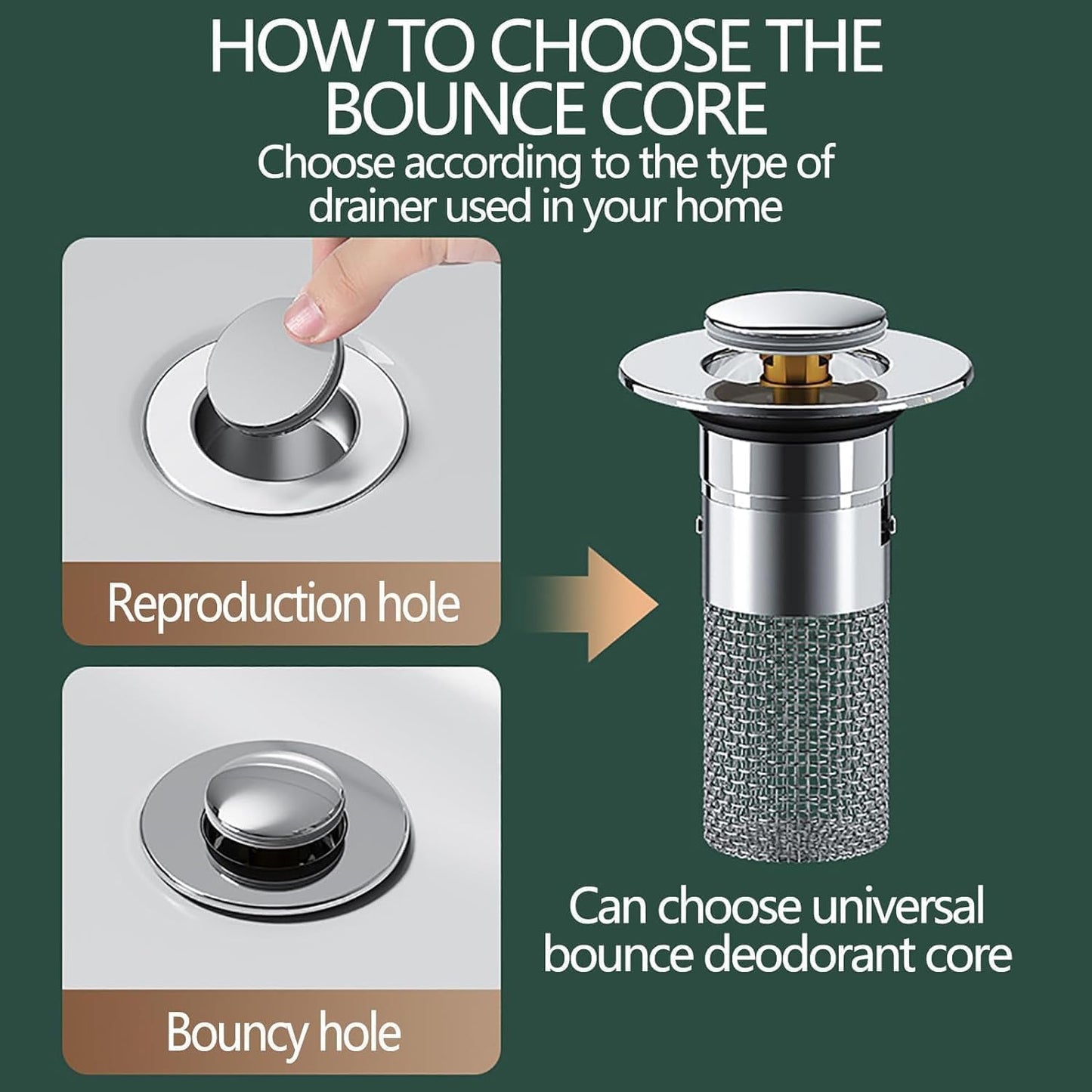 Sink Plug Hair Trap, Off-Bathroom Sink Stopper Hair Catcher, 2026 New Universal Pop up Sink Drain Filter, Stainless Steel Floor Drain Filter Bathroom Sink with Basket, Easy to Install (2Pack)