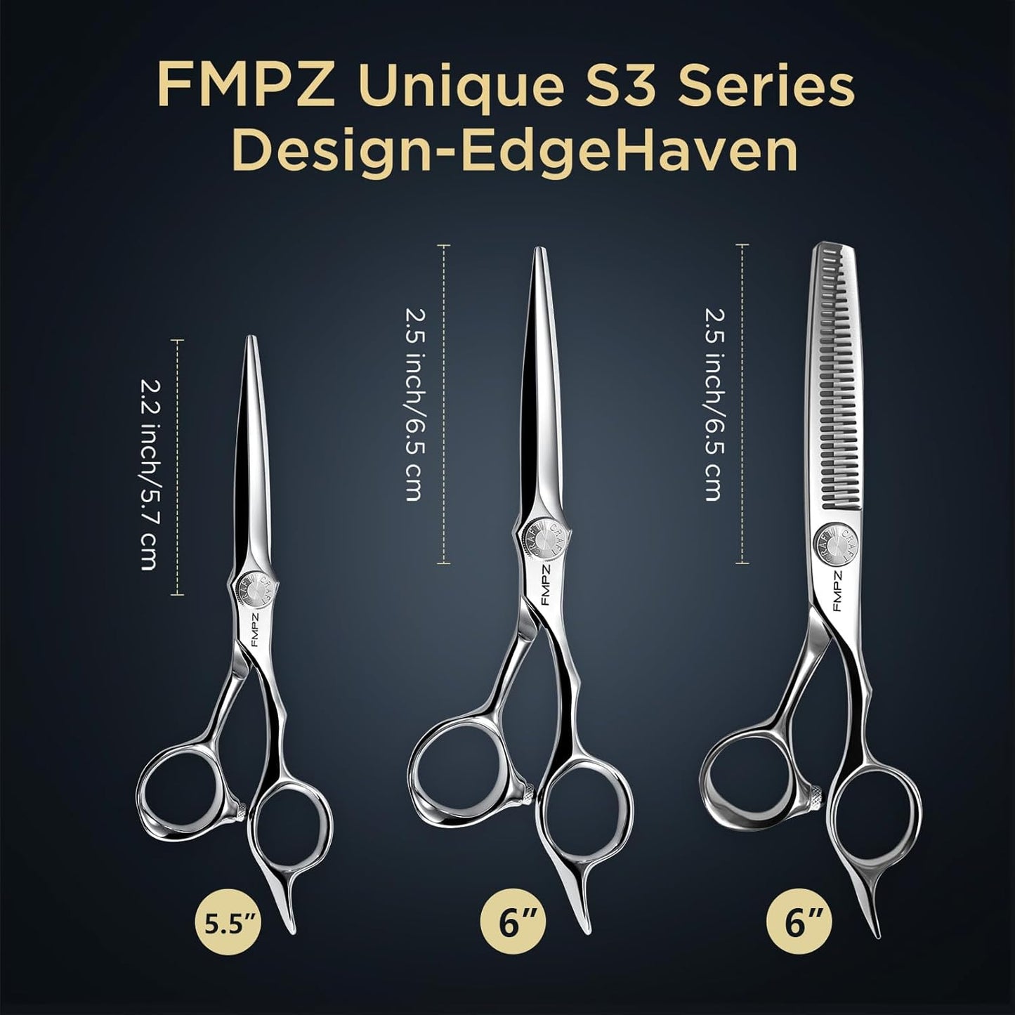6.0” Professional Thinning Shears for Hair Cutting - Professional Hair Cutting Scissors with Extremely Sharp Blades- 440C Steel Ergonomic hair thinning scissors Durable, Smooth Motion, Fine Cut
