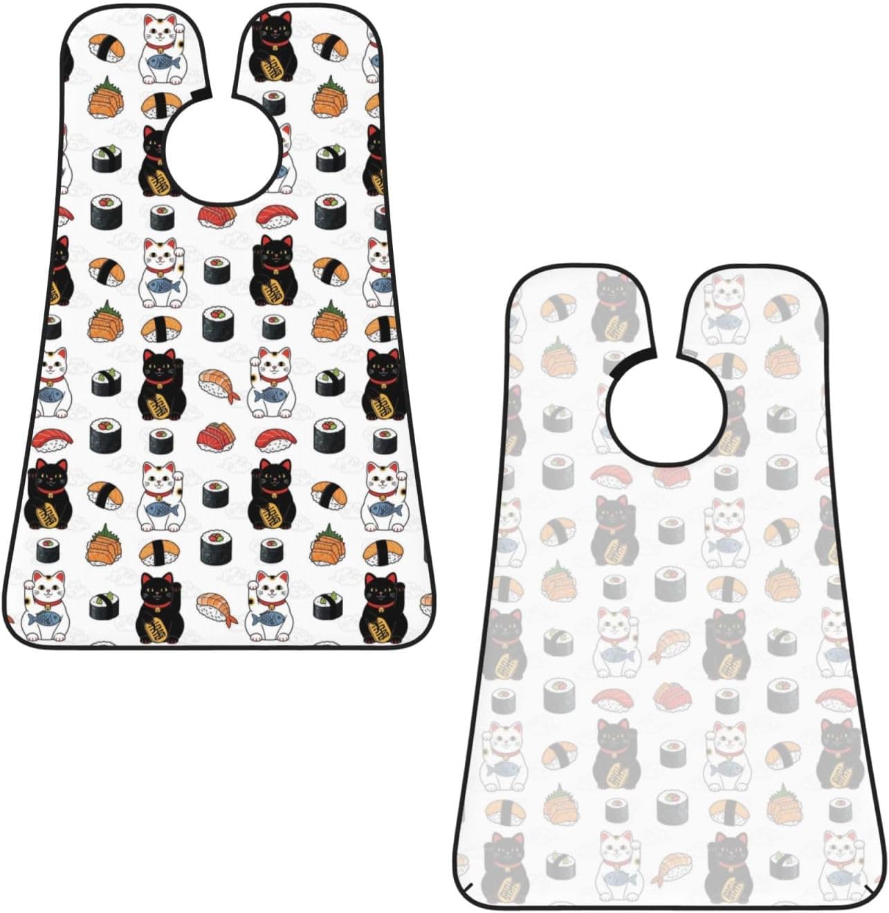 Men's Beard Maintenance Apron, Waterproof & Easy Clean, Japanese Sushi and Lucky Cat