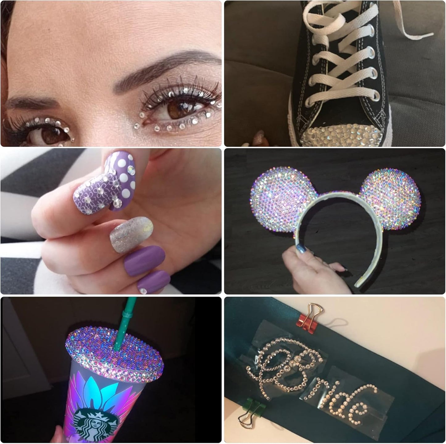 Multi Size 3mm 4mm 5mm Rhinestones Set for Nails Crafts Sky Blue Non Hotfix Rhinestones Nail Gems Rhinestone Jelly AB&Round Flat Back Resin Rhinestone for Makeup Clothes Shoes Eyes Bottles Crafts