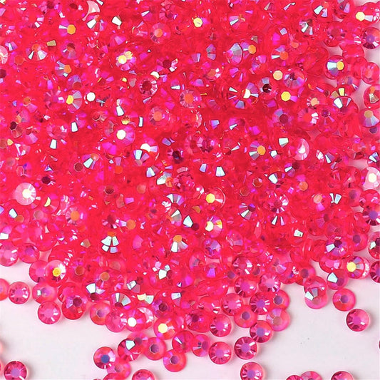 1500 Pieces SS16 4mm Flatback Rhinestones AB Clear Round Gems Crystals for Nail Art DIY Crafts Clothes Shoes Bags （Transparent Light Rose Red AB）