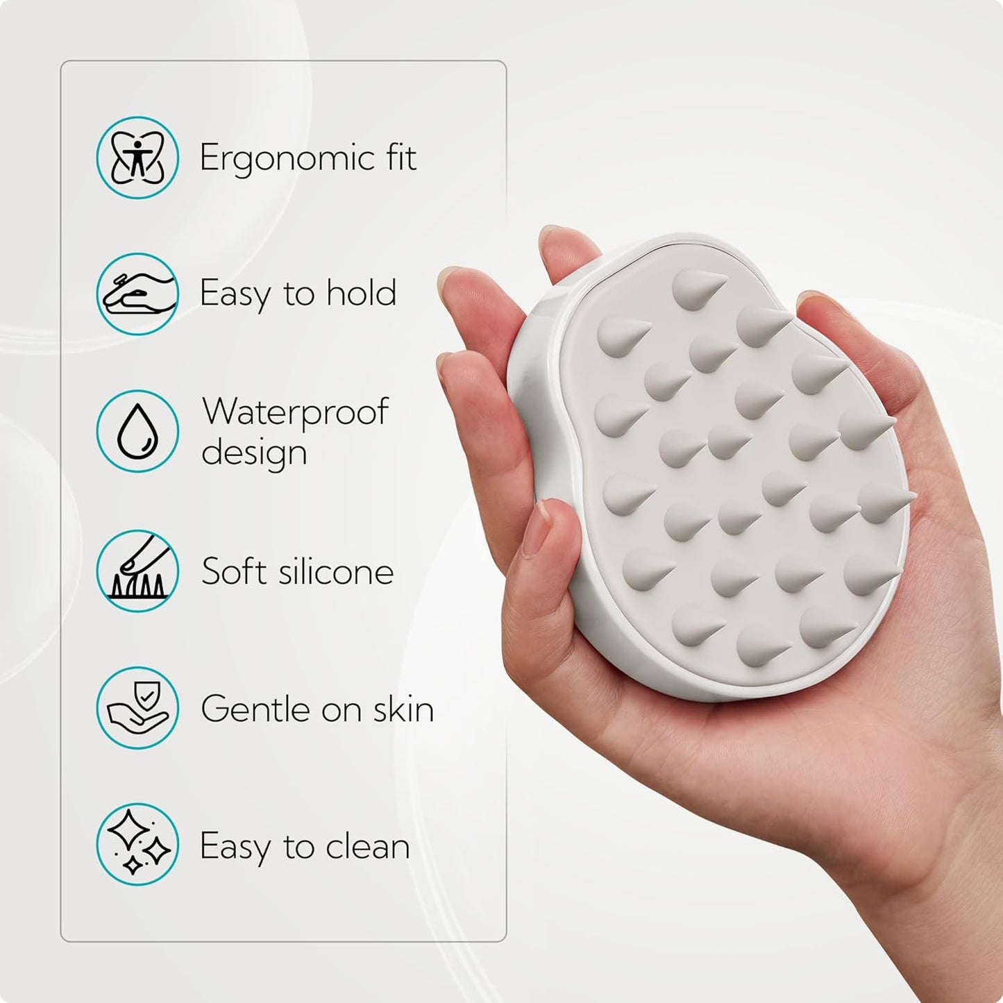 HEETA Scalp Massager Shampoo Brush 2 Pack, Soft Silicone Bristles to Remove Dandruff, Waterproof Scrubber for Wet Dry Hair, Suitable for Men & Women (Light Beige&Green)