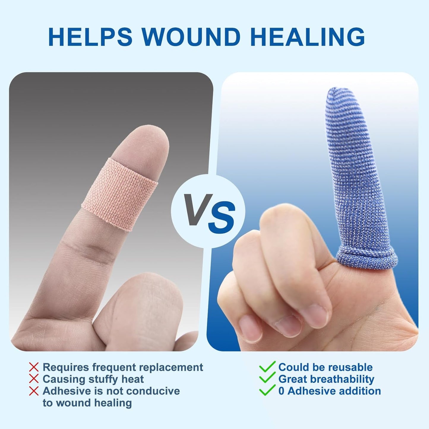 Dimora Finger Cots, Pack of 60 (Medium Size) Finger Protectors, Breathable Bandages for Wound Care, Stretchy Sleeves for Gardening, Fitness and Cargo Handling, Blue