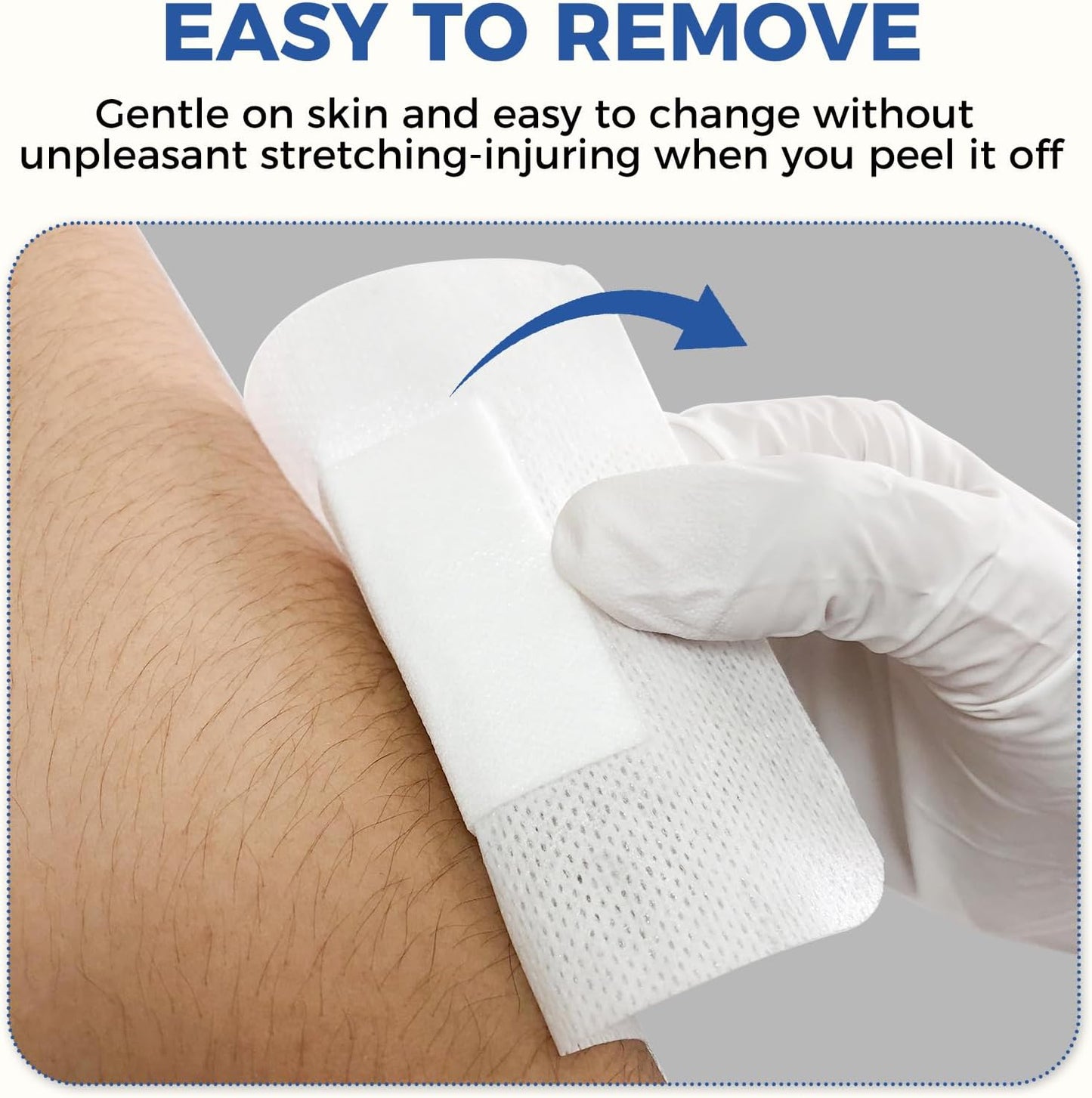 Island Dressing Bordered Gauze 4"x4", 50 Individually Packed Non-Stick Pad in Center with Adhesive Border,Soft Absorbent Medical Grade Dressing Gauze Pad for Wound Care and First Aid