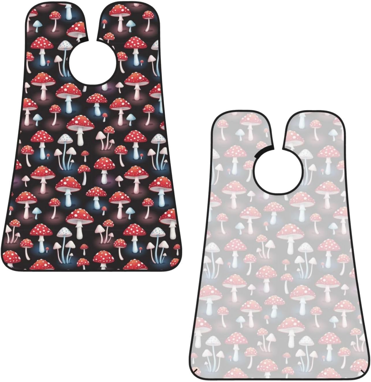 Waterproof Grooming Apron, Non-Stick Beard Bib with Suction Cups, for Goth Red Mushrooms