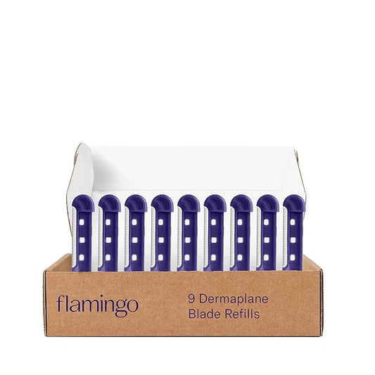 Flamingo Dermaplane Blades Refills, Face Razors for Women, Smooth Skin, 9 Count