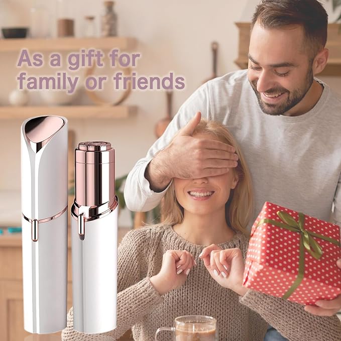 Hair Remover for Face Woman, Electric Face Shaver for Women, Peach Fuzz with 2 Pc Replacement Heads, USB Rechargable