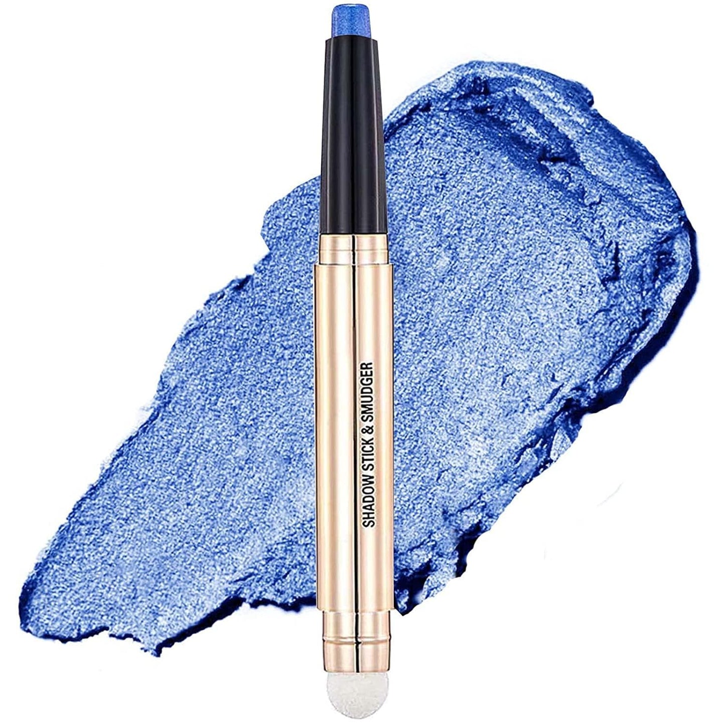 Blue Eyeshadow Stick, Cream Smooth Glitter Shimmer Single Eyeshadow Pencil, Hypoallergenic Waterproof Long Lasting Halloween Eye Shadow Highlighter Stick Eye Liner Pen (Blue Shimmer #16)