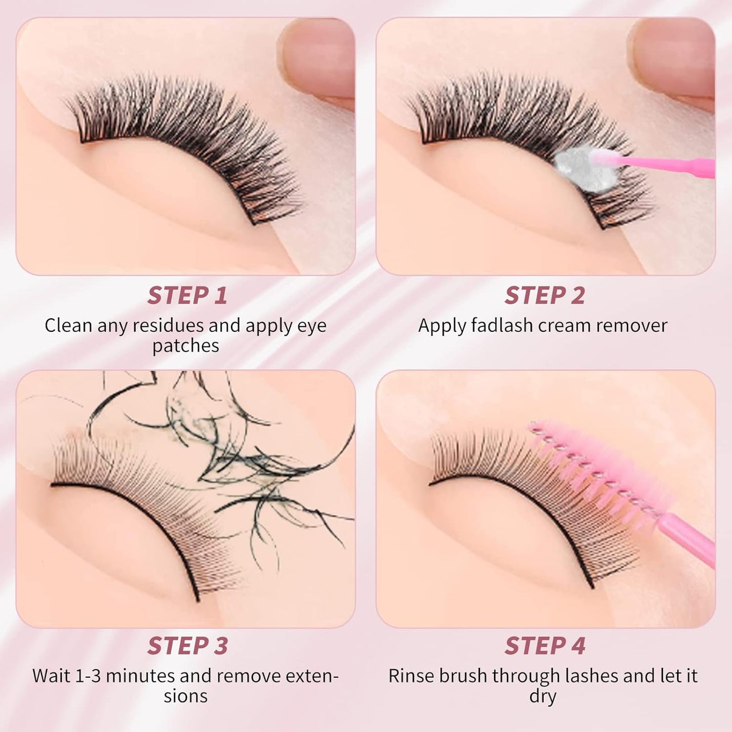 Eyelash Extension Remover 10g Lash Extension Remover Dissolves Powerful for Lash Extensions Lash Glue Remover Low Irritation for Sensitive Skin(Rose)