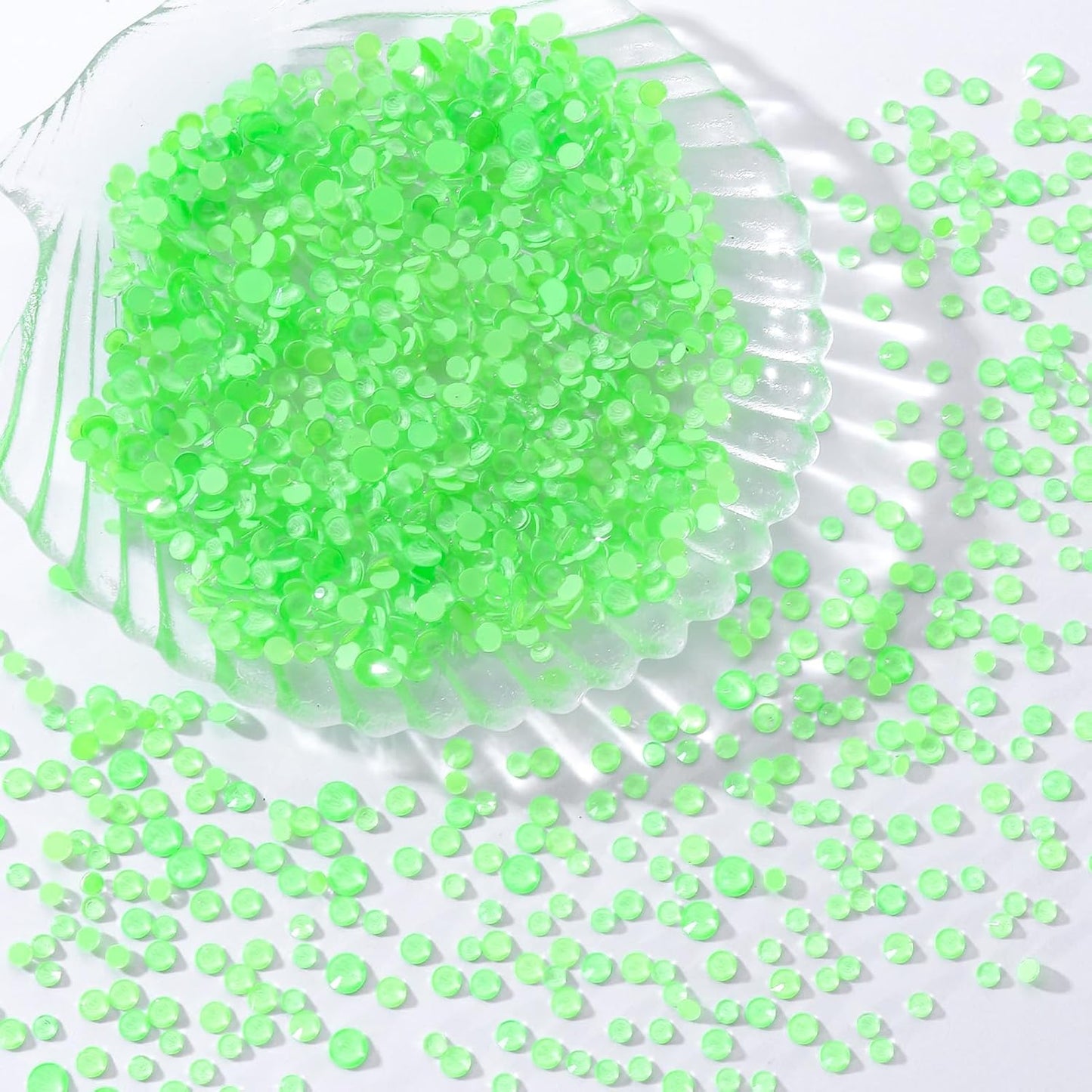 Mocha Lt.Green Flatback Rhinestones, Glass Rhinestones for Nail Art and Craft, Glue Fix, Loose Crystal Gemstones(Mocha Lt.Green, SS20, 1440pcs, 4.6-4.8mm)