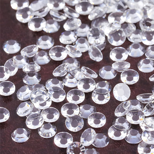 Flatback Rhinestones Round Gems for Nails Art and Crafts 620Pcs SS30 6mm Glitter Crystals Stone DIY Bags Clothes Shoes (Transparent White)