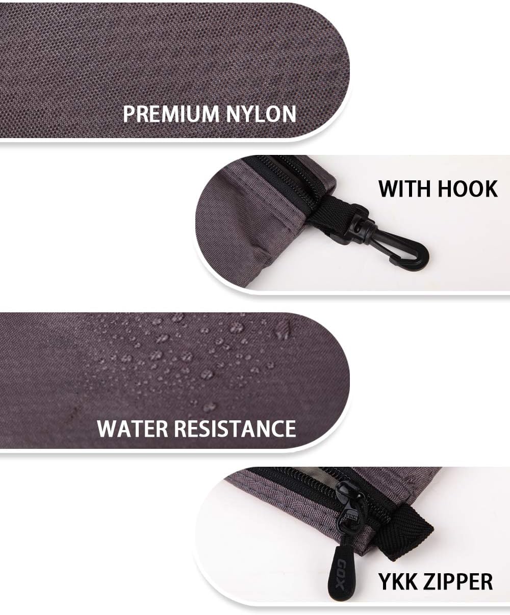 GOX Small Toiletry Bag for Men Bulk Cosmetic Bag Dopp Kit Carry On Zipper Pouch Organization Nylon Packing Sack Waterproof(Grey)
