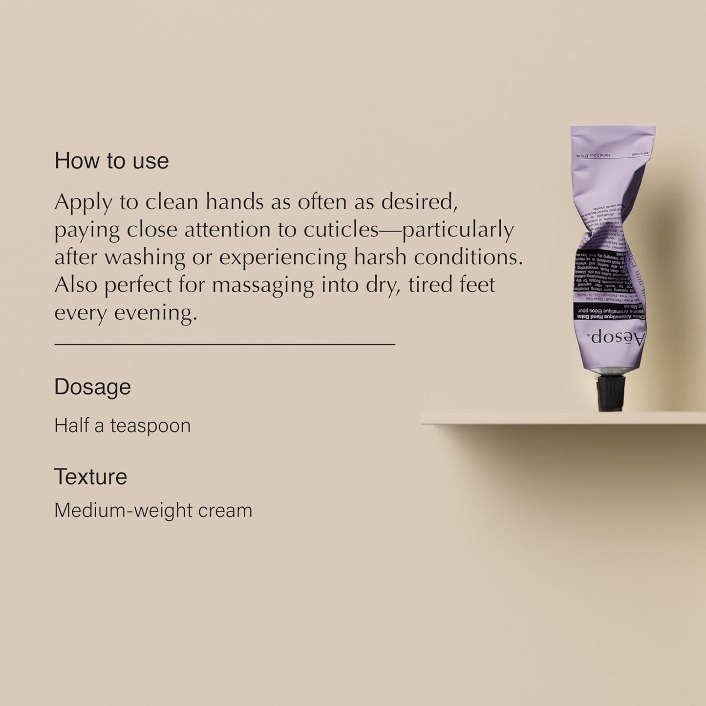 Aesop Eleos Aromatique Travel Size Hand Balm | Shea Butter and Coconut Oil to Nourish Dry, Cracked Hands | Lotion Made with Skin-Calming Essential Oils | 2.4 oz / 75 mL (Pack of 2)