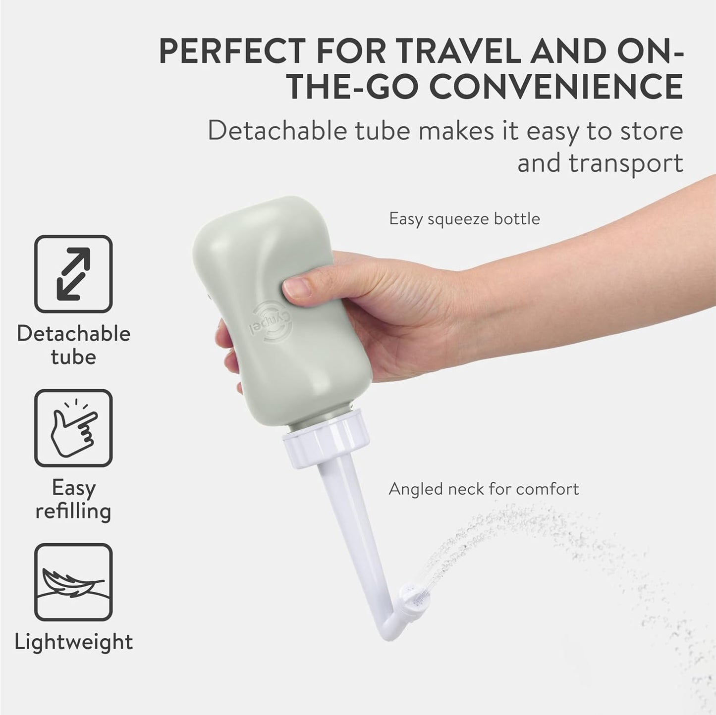 Peri Bottle - Portable Bidet Kit - Travel Perineal Wash Handheld Squeeze Bottles - Postpartum and Labour Essentials for Women - Post Birth Spray Care After Childbirth - Gray