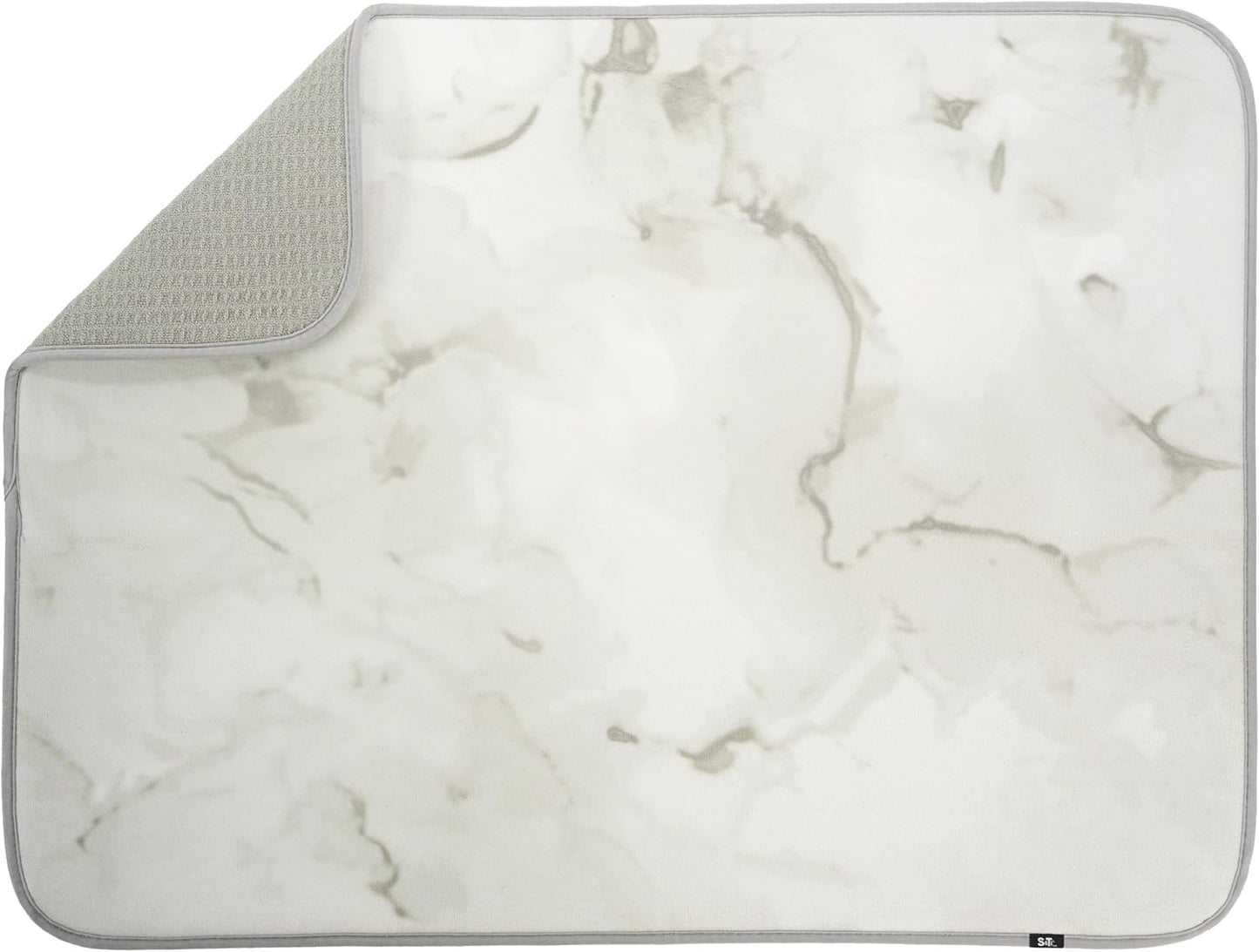 S&T INC. Dish Drying Mat XL, 18” x 24”, Absorbent Microfiber Kitchen Counter Mat, Dish Drying Pad for Dishes, Utensils, Pots and Pans, Extra Large, Grey Stone