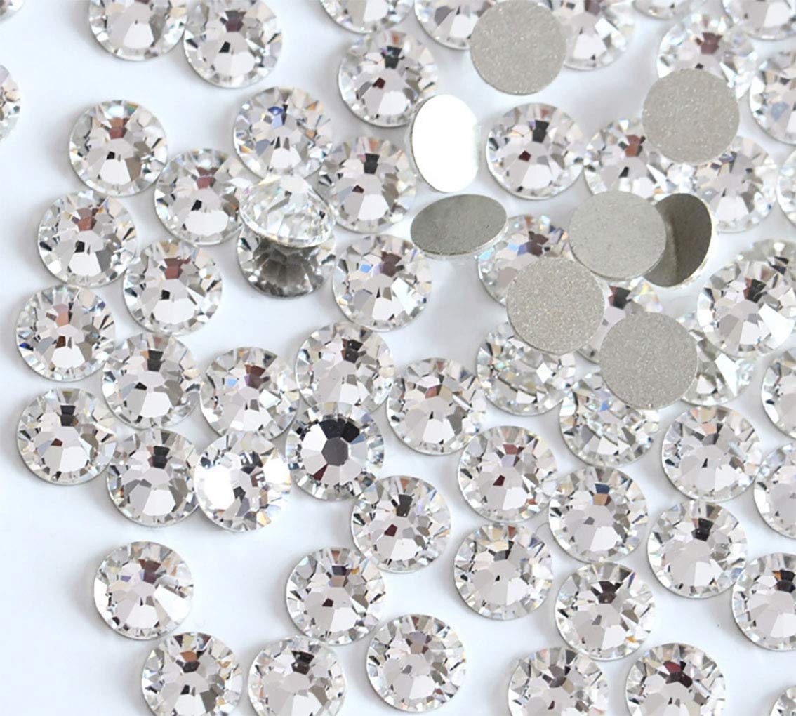 Rhinestones flat back gems round DIY decorative Nail Face and apparel accessories ss3-20 mix size(4320pcs crystal)
