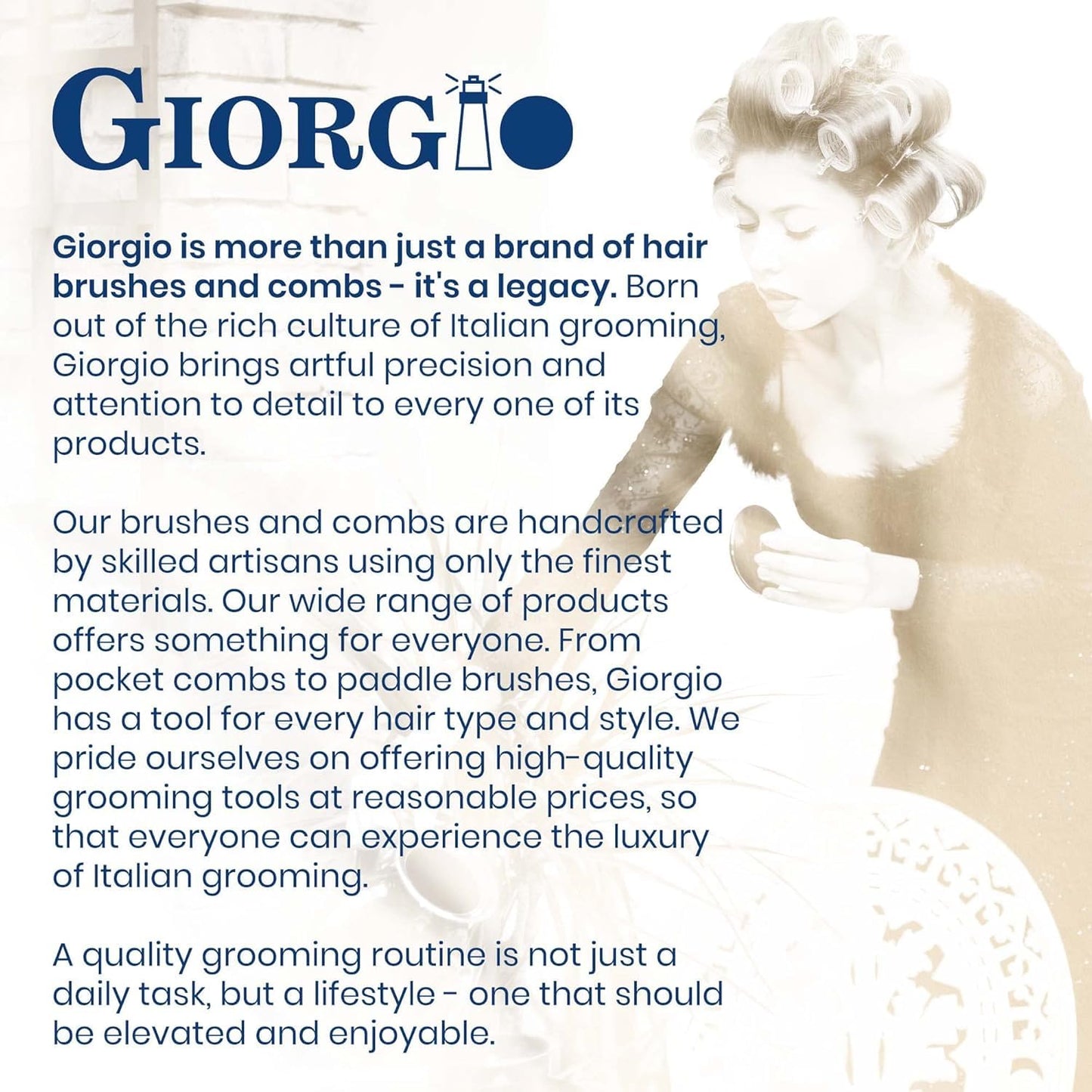 Giorgio G20 Fine Tooth Folding Mustache and Beard Comb 6.5 Inches - Small Pocket Comb for Everyday Hair Care and Styling - Sawcut and Hand Polished (Ivory)