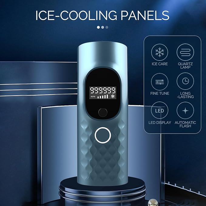 Laser Hair Removal for Women and Men - Permanent Painless Ice Cooling IPL Device Remover Machine with Shaver, Goggles, 999,999 Flashes for Body and Face, Corded