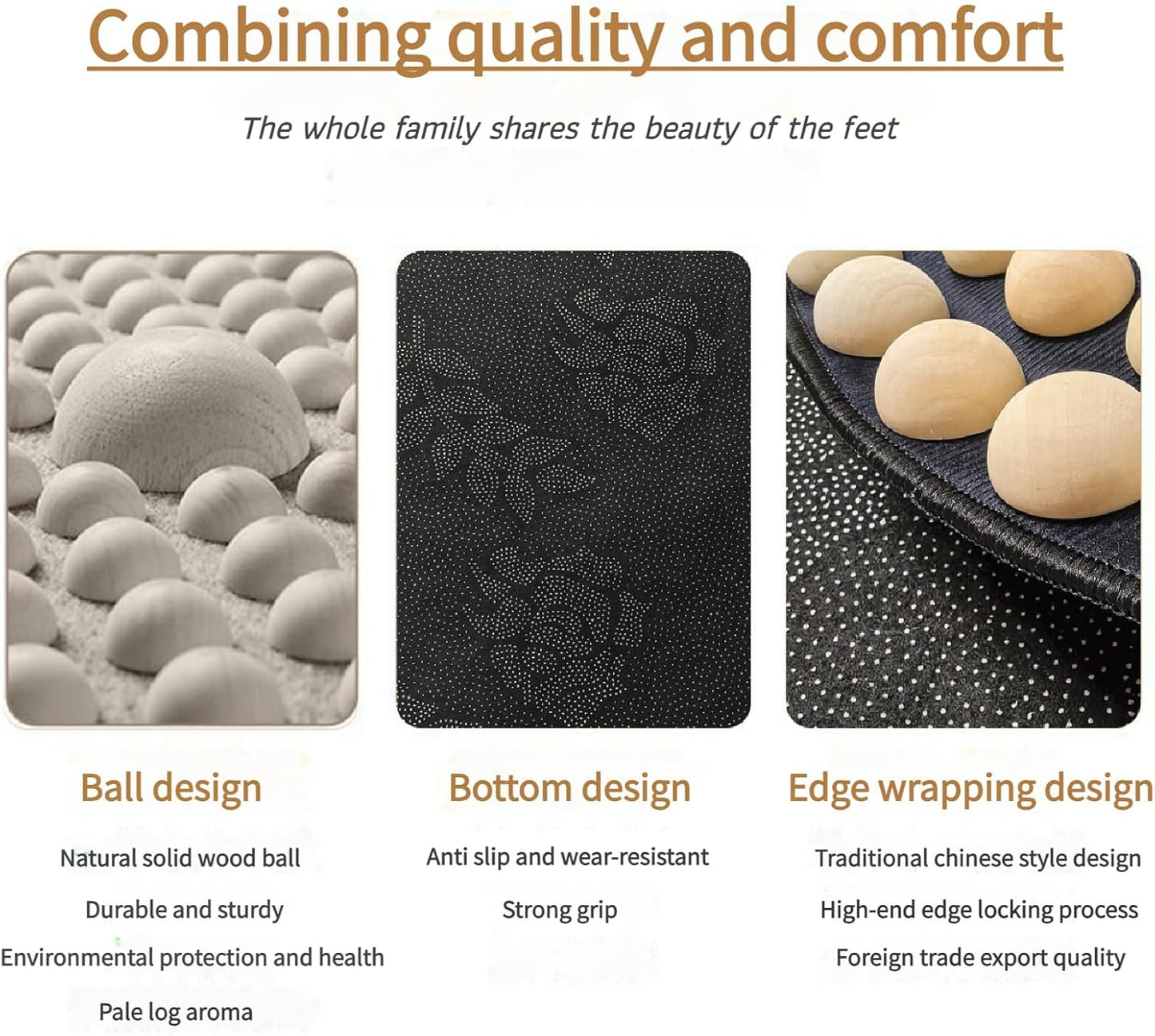 Wood Foot Massager Mat - Portable Acupressure Pad for Pain Relief, Foldable Pressure Point Relief Tool, Home Spa Therapy Foot Massage Board, Ideal Gift for Seniors