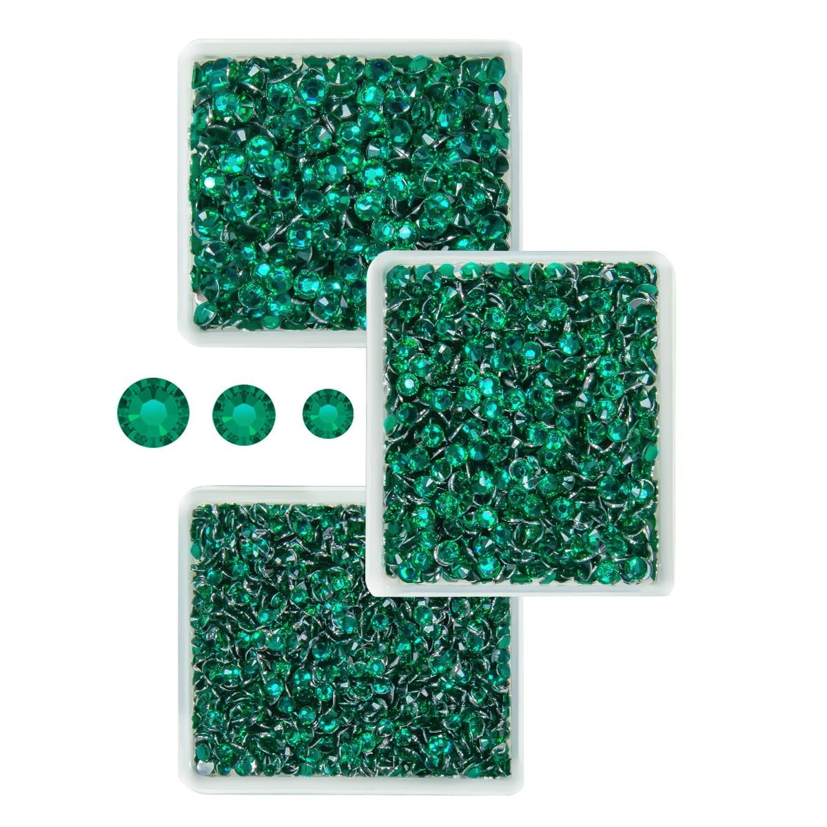 Jade Green Crystal Resin Rhinestones for Crafting 3mm 4mm 5mm Dark Green Flatback Stones Diamonds Crystals Gems Charms for Nails Face Eyes Makeup Tumblers Bottles DIY Crafts Clothes Shoes Phone