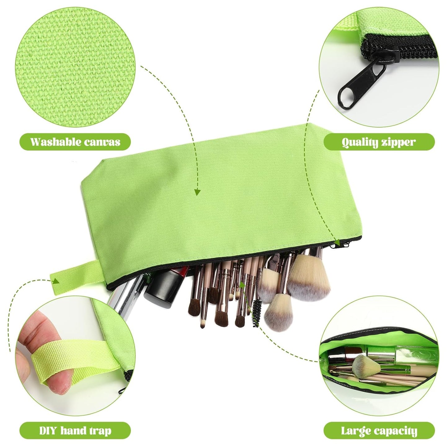 Saintrygo 30 Pcs Makeup Bag Travel Canvas Cosmetic Bag Bulk Multipurpose Small Makeup Pouch for Purse Portable Blank Zipper Toiletry Organizer DIY for Women Assorted Color(Novel,7.5 x 5 x 1.8 Inch)