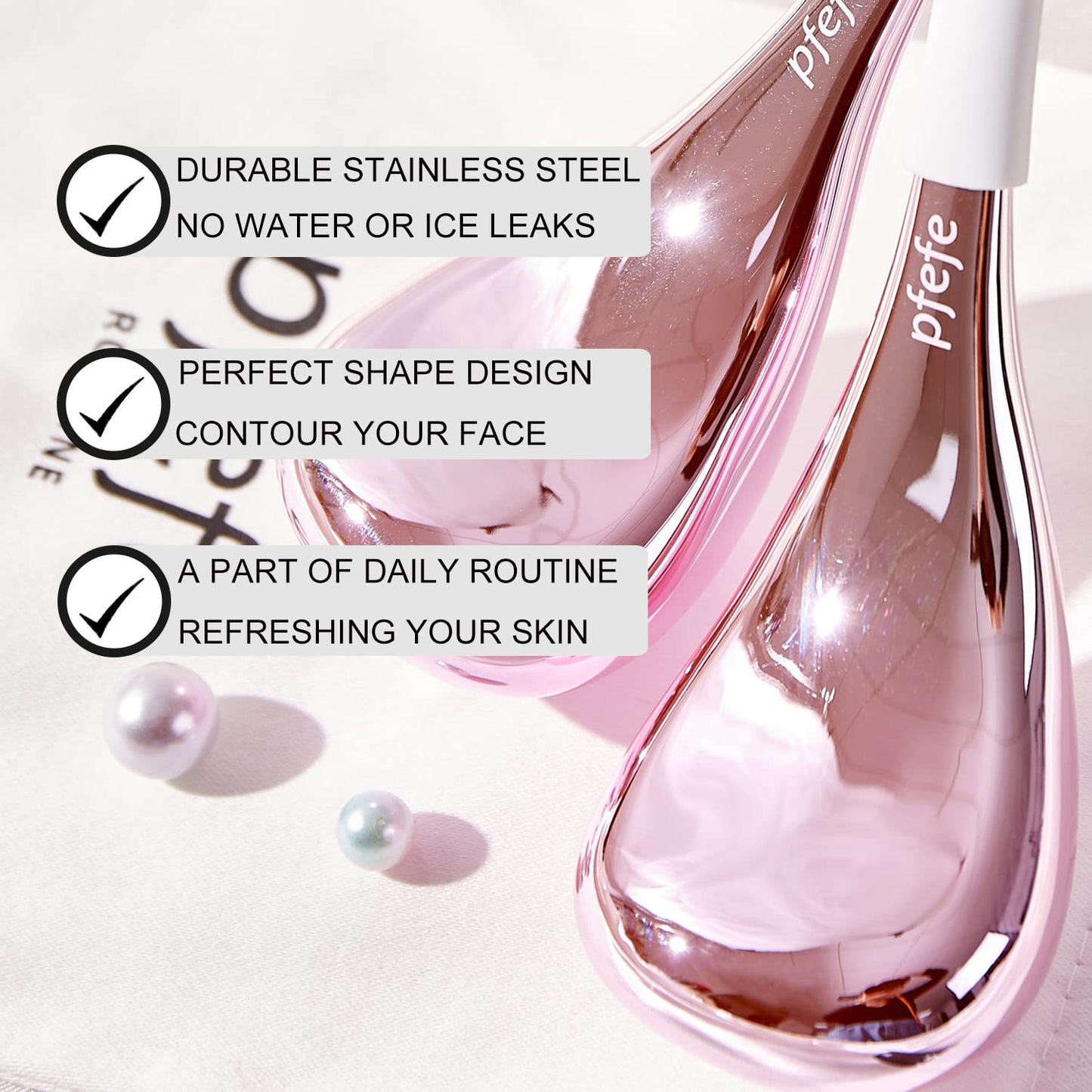 Cryo Sticks for Face, Ice Globes Cryo Globes for Facials, Esthetician Supplies Gifts, Unbreakable Stainless Steel Ice Roller Cooling Spa Balls with Storage Case