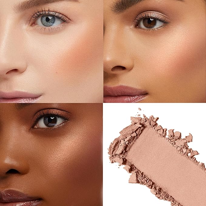 FV Long Lasting Powder Blush - Lightweight, Smooth & Blendable Cheek Makeup, High Buildable Color, Transfer-Resistant Shimmer Finish (Nude Shimmer, 0.17 OZ)