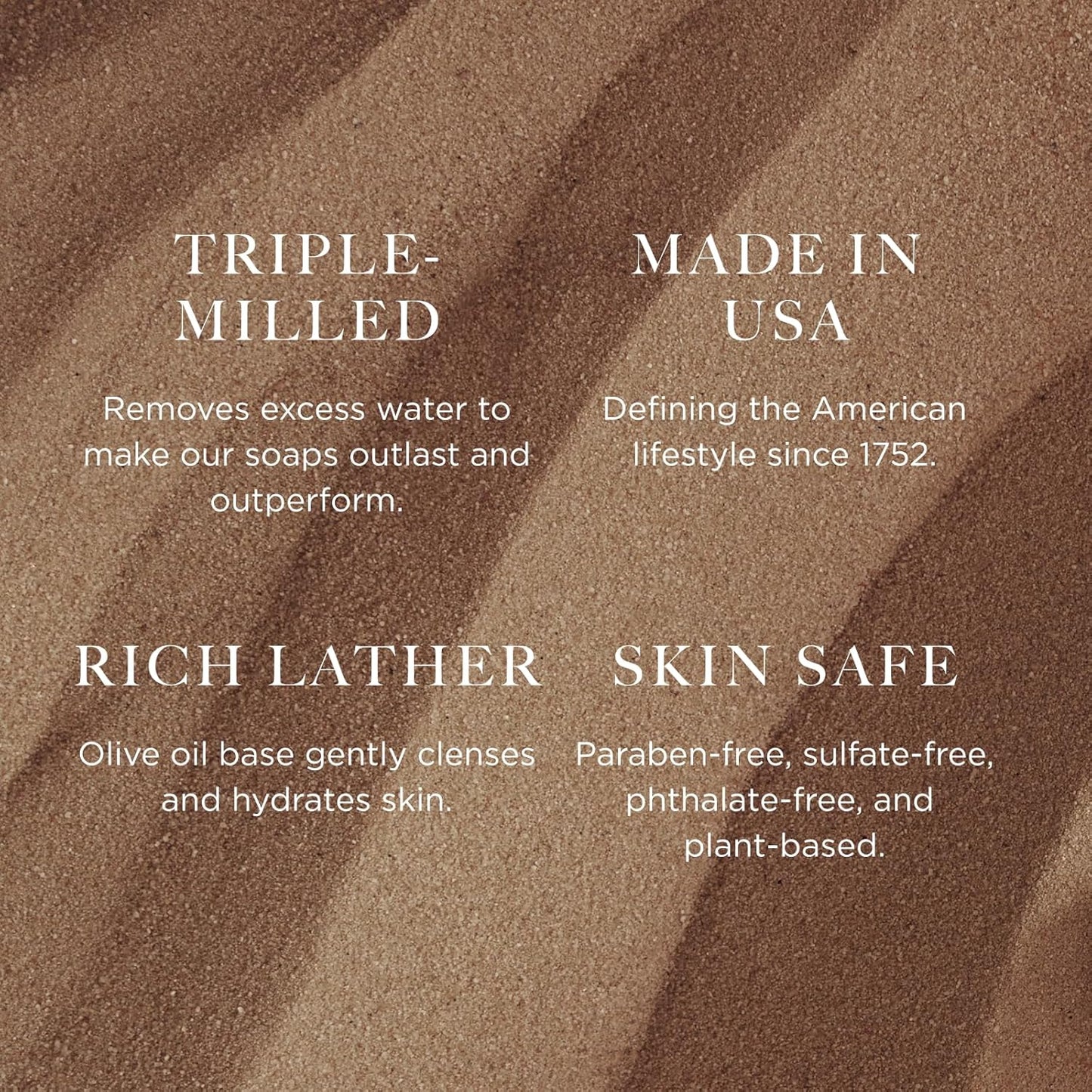 Caswell-Massey Men’s Bar Soap Gift Set - Number Six Scent - Triple-Milled Moisturizing Body Soap Bars for All Skin Types, Plant-Based Formula with Essential Oils, Made in USA, 3 x 5.8 oz