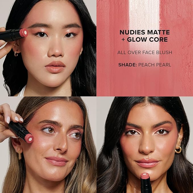 Nudies Matte + Glow Core All Over Face Blush Color - Peach Pearl