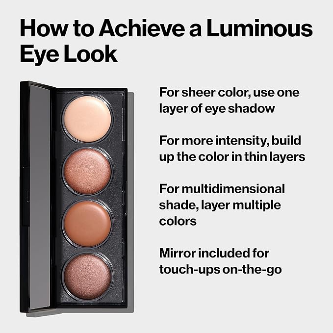 Revlon Crème Eyeshadow Palette, Illuminance Eye Makeup with Crease- Resistant Ingredients, Creamy Pigmented in Blendable Matte & Shimmer Finishes, 710 Not Just Nudes, 0.12 Oz