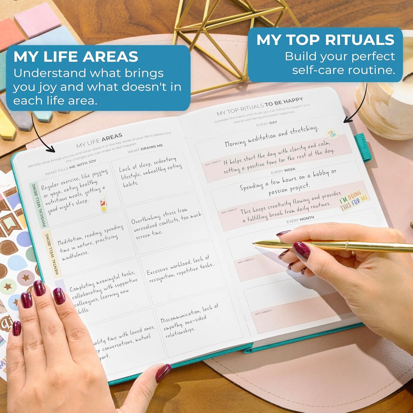 Clever Fox Happiness Notebook – Daily Positivity Journal for Women with Prompts & Positive Quotes – Affirmation & Self Esteem Gifts (Turquoise)