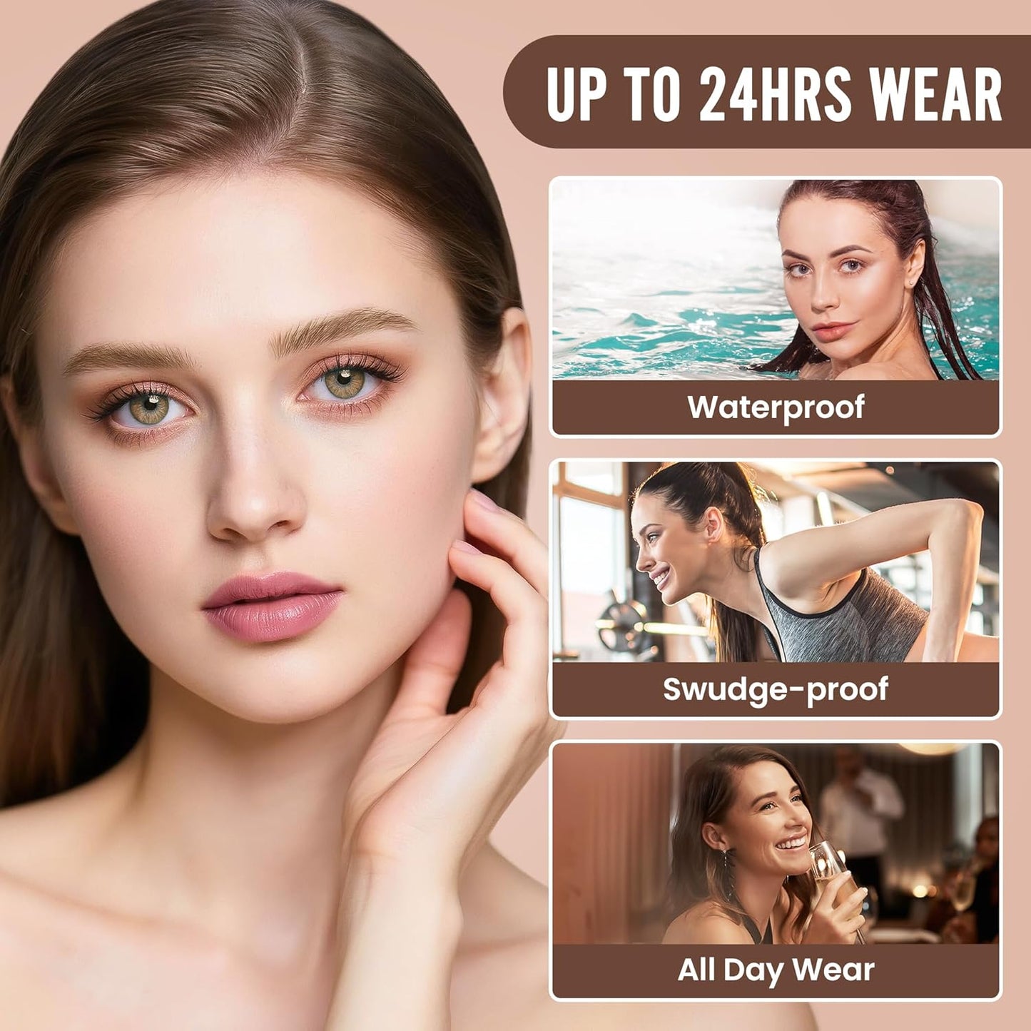 AWROSE Eyebrow Pencil, 2 Pack 3D Waterproof Microblading Eyebrow Pen 4 Fork Tip Tattoo Pencil, Precise Natural Magic Eye Brow Pen with Hair Like Strokes, 4 Points Multi-Used Eye Brow Pencils for Women