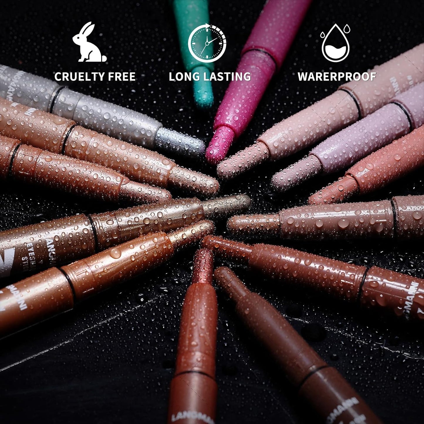 LANGMANNI Eyeshadow Stick, 6 PCS Waterproof Multi-Color Eyeshadow Pen Set, Creamy Long-Lasting Eye Makeup Kit, Natural & Shimmer Shades Contour Stick, Perfect Gifts For Women (#A)