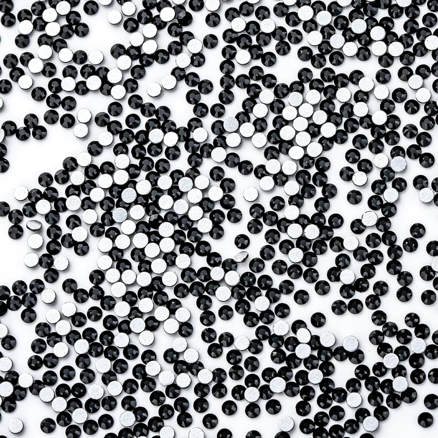 3000Pcs Black Crystal Rhinestones,Glass Flatback Rhinestones Mini Gemstones for Nail Face Makeup Art Crafts Clothes Decoration -(SS6,2.0mm,Black)