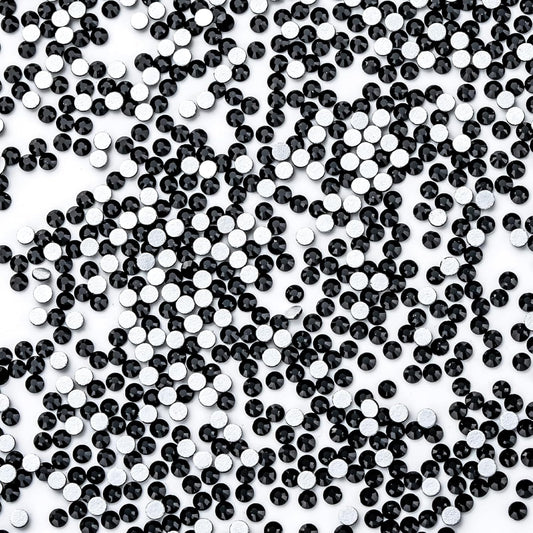3000Pcs Black Crystal Rhinestones,Glass Flatback Rhinestones Mini Gemstones for Nail Face Makeup Art Crafts Clothes Decoration -(SS4,1.6mm,Black)