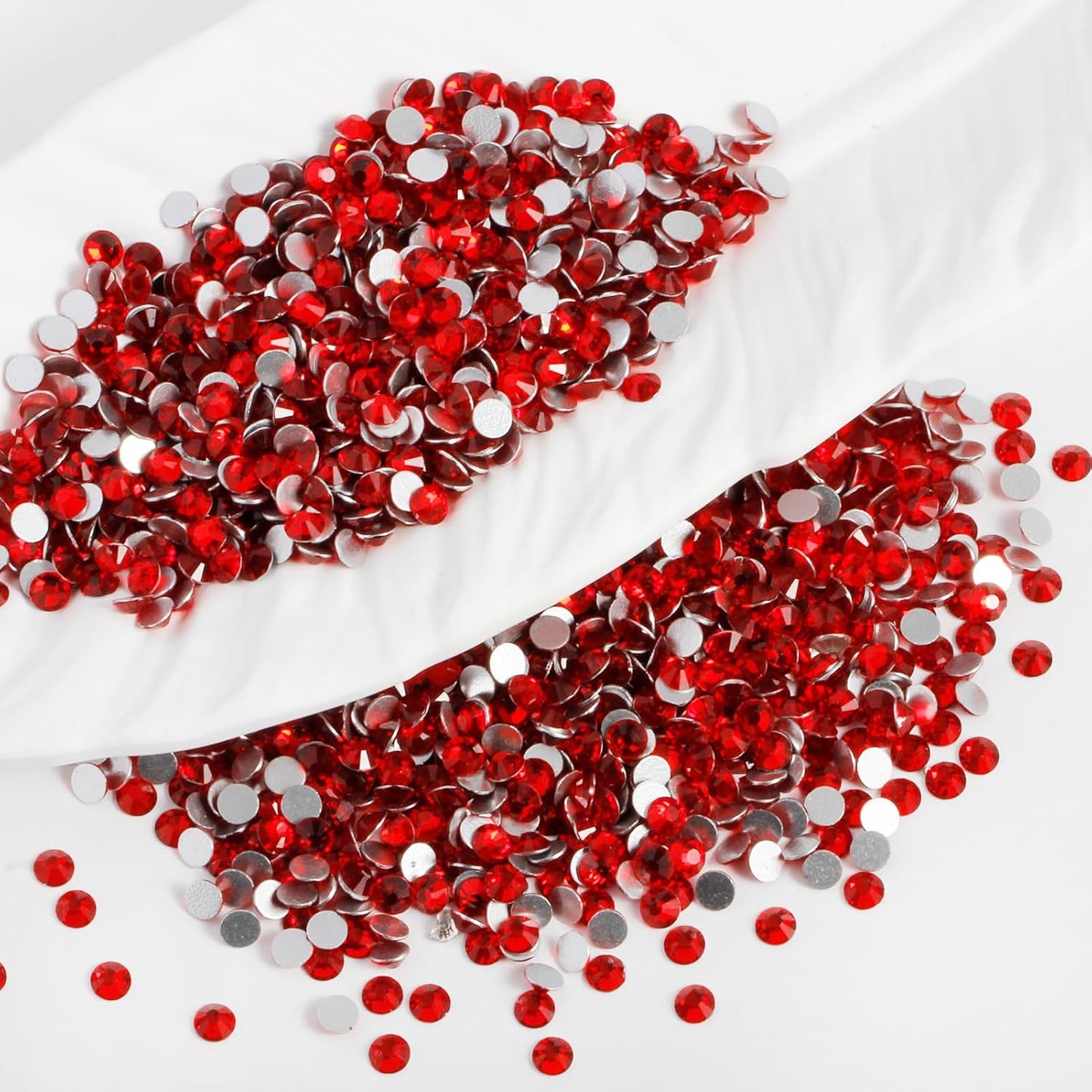 2000PCS SS16 Flatback Rhinestones | 12-Facet Diamond-Cut Glass Gems for Nail Art, Clothing, DIY Crafts |Glue-On Decoration Stones with Silver Backing(Light Siam)