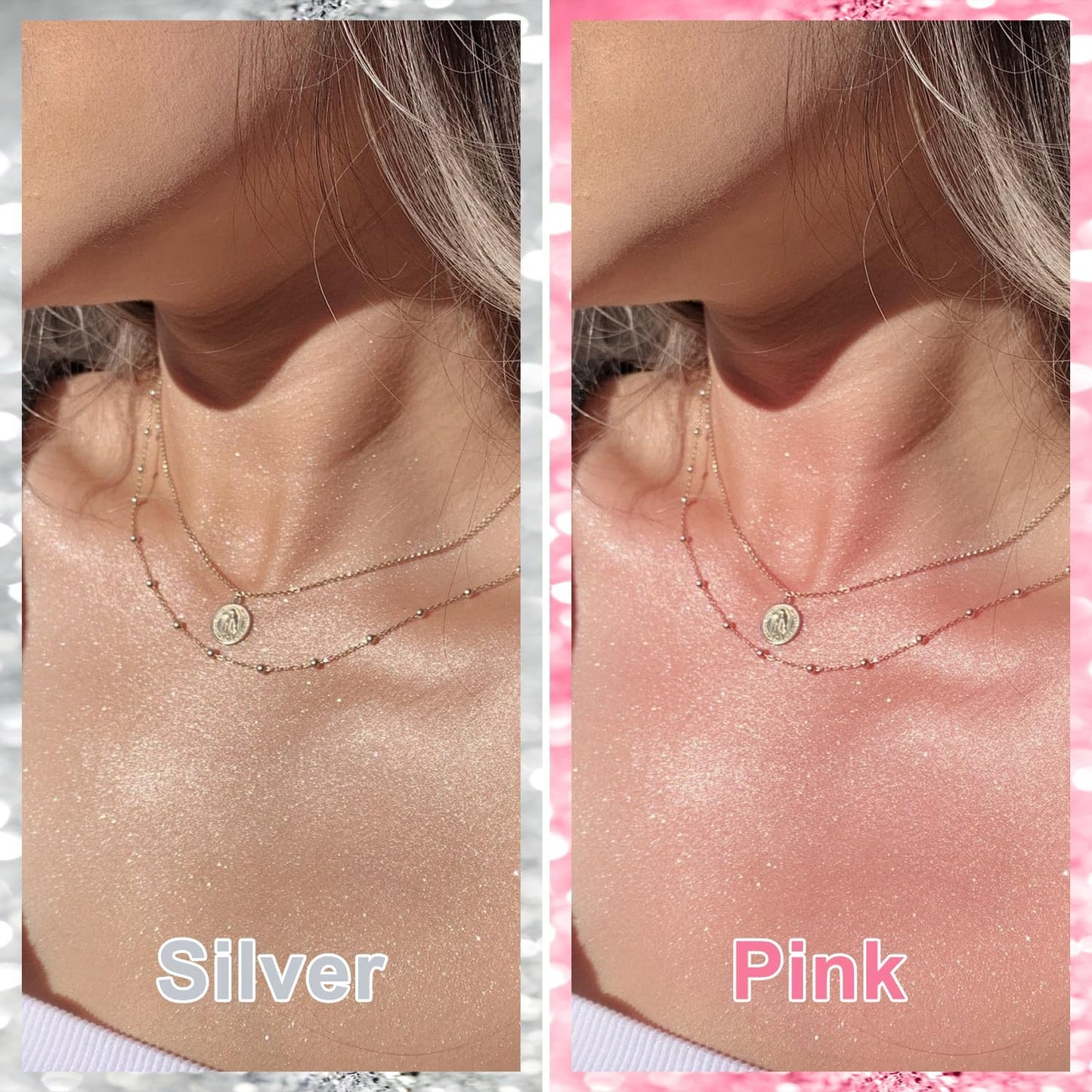 Hair and Body Glitter Spray, Holographic Glitter Highlighter Powder, Hairspray for Clothes, Face Body Shiny Glitter, Loose Shimmer Hairspray Festival Rave Prom Accessories, 4.22 Fl Oz (Pink)