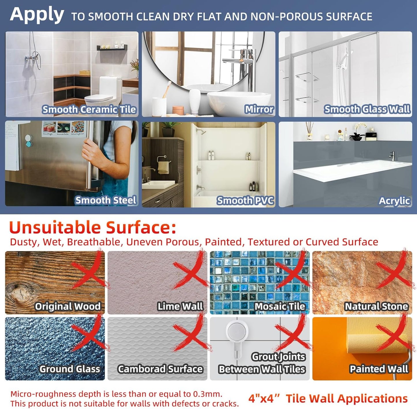 Grab Bars for Bathtubs and Showers 2 Pack Glow in The Dark, 17 inch Suction Grab Bar, Shower Handle Safety Grip Handrail for Seniors and Elderly, Removable Waterproof No Drilling, Grey