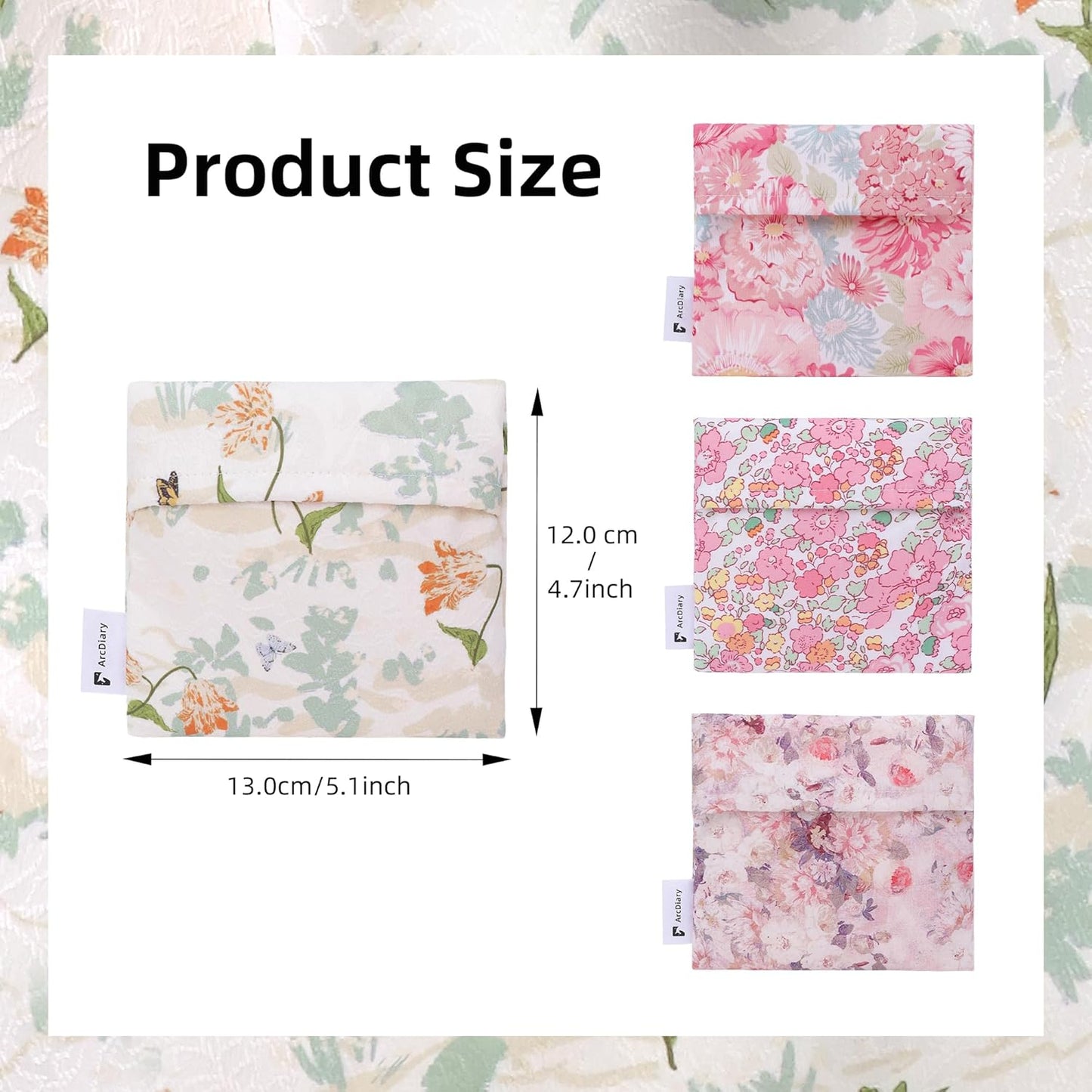 Period Bag for Teen Aged Girls, Portable Sanitary Pad Storage Bag for Teen Pads/Sanitary Napkins/Small Tampons, Feminine Menstrual Cup Pouch (Orchid Grass)