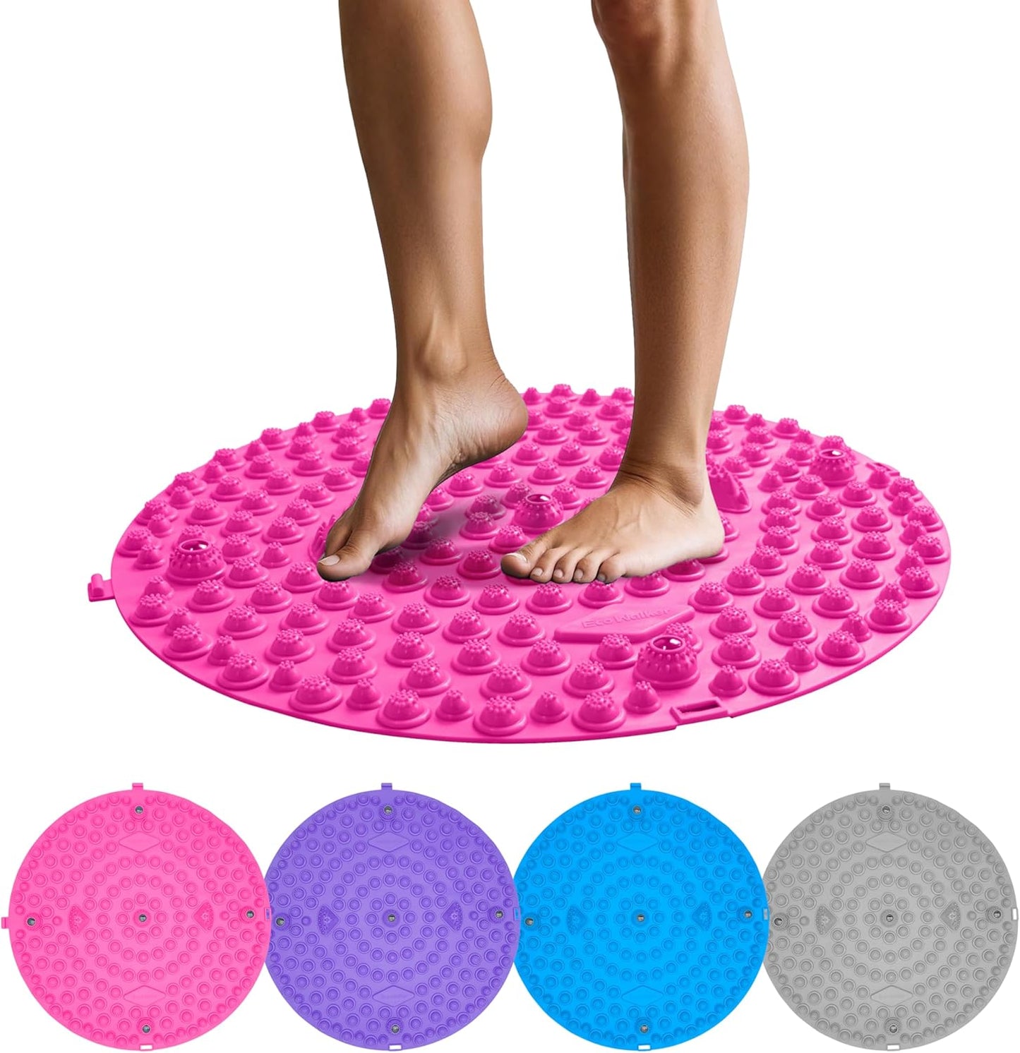Multi-Purpose Foot Massage Mat with Reflexology Nodes & Magnetic Therapy, Relieve Stress, Improve Circulation, and Enhance Relaxation (Pink)