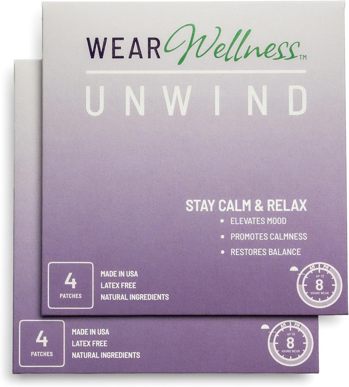 Unwind Film Patches - Topical Patches for Relaxation and Calm - Patch with Ashwagandha, Rhodiola, and GABA - Natural Support for Mind & Body - Long-Lasting Effect - 8 Pack