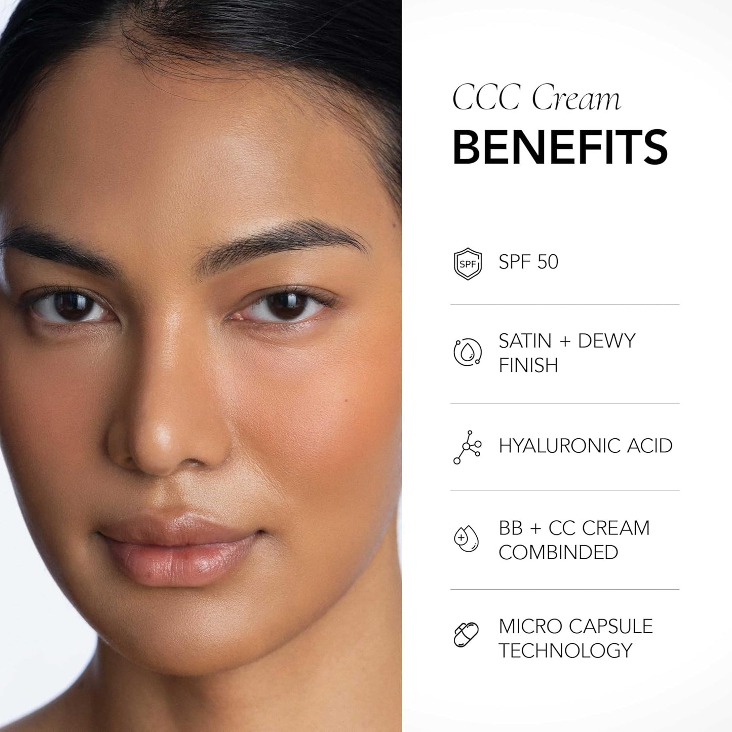 CLE Cosmetics CCC Cream (Cool Medium Deep 306 / SPF 50) - Color Correcting With Sunscreen - Lightweight, Hydrating Foundation - BB & CC Hybrid - Light to Medium Coverage - 1 fl oz